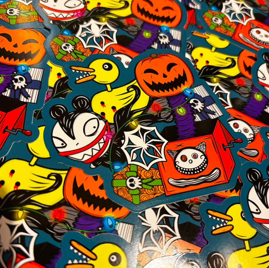 Festive Nightmare Toys Vinyl Sticker